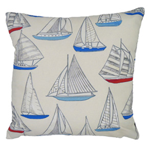 Sailboats, Natural - (45cm x 45cm) Cushion